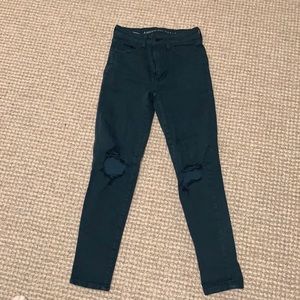 American Eagle Green Super High Rise Jegging